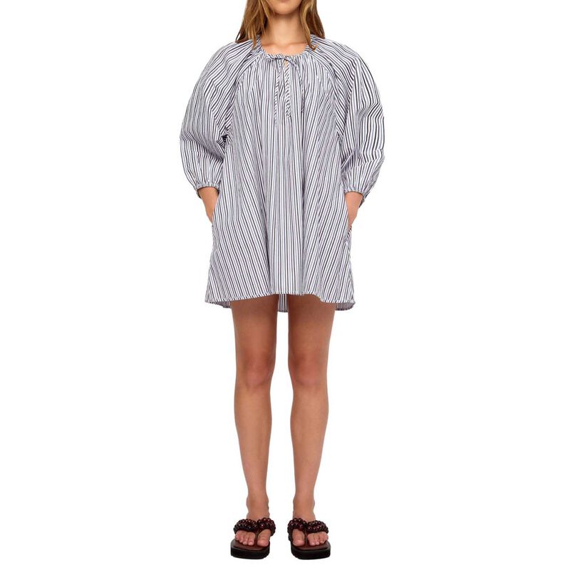 Zulu & Zephyr Blue Pin Stripe Poplin Mini Dress image number 0